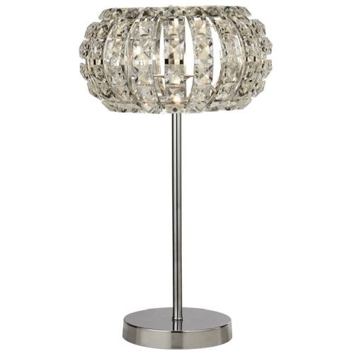 SEARCHLIGHT MARYLIN TABLE LAMP - CHROME, CRYSTAL GLASS & SAND DIFFUSER