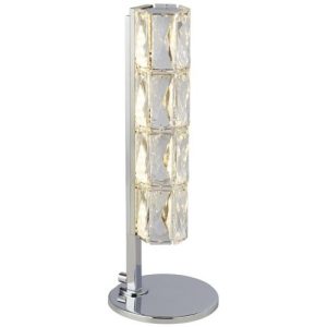 SEARCHLIGHT REMY LED TABLE LAMP - CHROME & CLEAR CRYSTAL TRIM