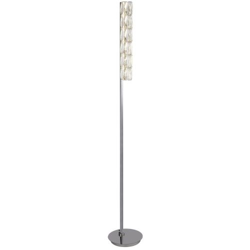 SEARCHLIGHT REMY LED FLOOR LAMP - CHROME & CLEAR CRYSTAL TRIM