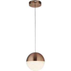 SEARCHLIGHT MARBLES PENDANT - COPPER METAL & CRUSHED ICE SHADE