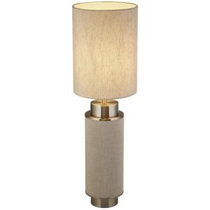 SEARCHLIGHT FLASK TABLE LAMP -NATURAL HESSIAN WITH SATIN NICKLE