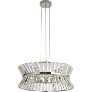 SEARCHLIGHT UPTOWN 7LT PENDANT/SEMI-FLUSH - CHROME METAL & CLEAR CRYSTAL
