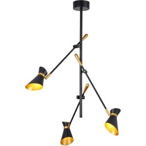 SEARCHLIGHT DIABLO SPOTLIGHT 3LT LED CEILING LIGHT - MATT BLACK METAL
