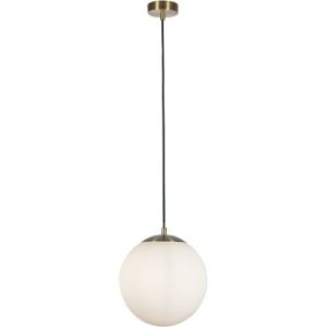 SEARCHLIGHT ATOM II PENDANT - SATIN BRASS & OPAL GLASS