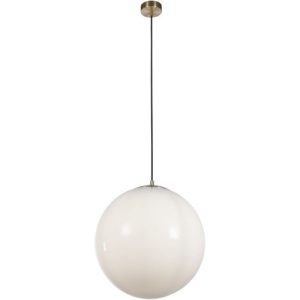 SEARCHLIGHT ATOM II PENDANT - SATIN BRASS & OPAL GLASS