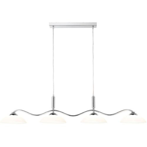 SEARCHLIGHT ALEXIS 4LT LED BAR CEILING PENDANT - CHROME & OPAL GLASS