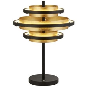 SEARCHLIGHT HIVE 3LT LED TABLE LAMP - BLACK METAL & GOLD LEAF