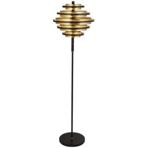 SEARCHLIGHT HIVE 5LT LED FLOOR LAMP - BLACK METAL & GOLD LEAF