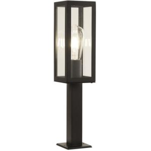 SEARCHLIGHT BOX 450MM OUTDOOR POST - BLACK METAL & CLEAR GLASS, IP44
