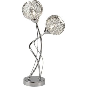 SEARCHLIGHT SOUK 2LT TABLE LIGHT - CHROME & LASER CUT SHADES