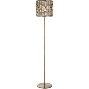 SEARCHLIGHT BIJOU FLOOR LAMP - ANTIQUE BRASS METAL & CHAMPAGNE GLASS