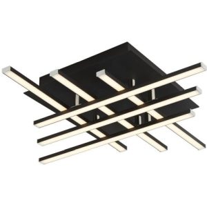 SEARCHLIGHT MATRIX 6LT LED CEILING LIGHT - BLACK METAL & OPAL