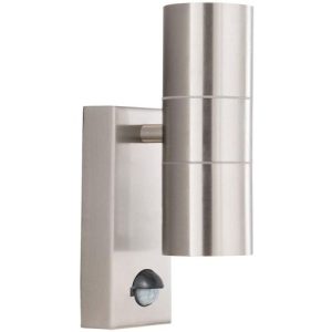 SEARCHLIGHT METRO LED 2LT OUTDOOR WALL LIGHT - STAINLESS STEEL & GLASS