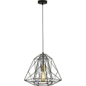 SEARCHLIGHT GEOMETRIC CAGE PENDANT - MATT BLACK METAL