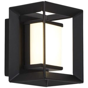 SEARCHLIGHT CHAPLIN LED BATHROOM WALL LIGHT- BLACK METAL & ACRYLIC, IP44