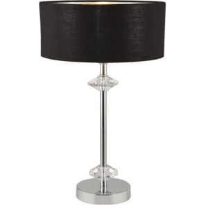 SEARCHLIGHT ONTARIO TABLE LAMP - CHROME & BLACK SHADE