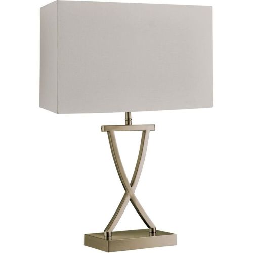 SEARCHLIGHT CLUB TABLE LAMP - ANTIQUE BRASS BASE & FABRIC SHADE