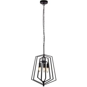SEARCHLIGHT SLINKY 3LT CEILING PENDANT - BLACK METAL