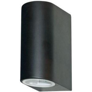 SEARCHLIGHT EIFFEL LED 2LT OUTDOOR WALL LIGHT - BLACK & GLASS, IP44