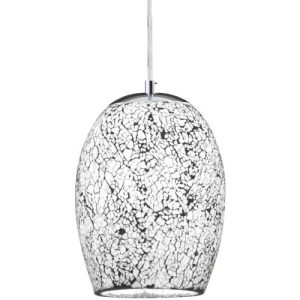 SEARCHLIGHT CRACKLE CEILING PENDANT - MOSAIC GLASS & SILVER