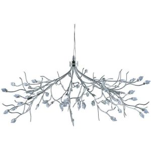 SEARCHLIGHT ASTBURY 8LT CEILING PENDANT -CHROME & ACID GLASS