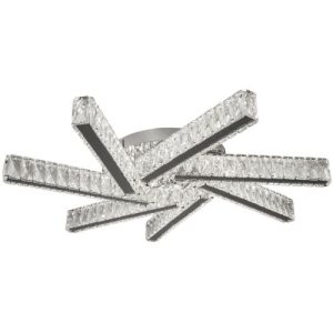 SEARCHLIGHT CLOVER 7LT LED FLUSH CEILING LIGHT - CHROME & CLEAR GLASS