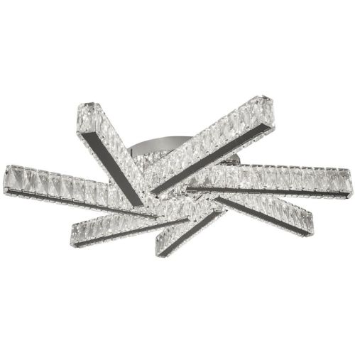 SEARCHLIGHT CLOVER 7LT LED FLUSH CEILING LIGHT - CHROME & CLEAR GLASS