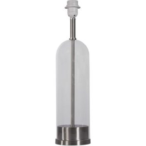 SEARCHLIGHT BASE ONLY - OXFORD TABLE LAMP - SATIN NICKEL METAL & GLASS