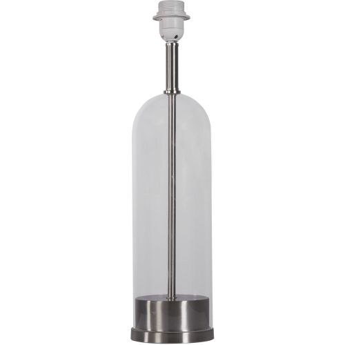 SEARCHLIGHT BASE ONLY - OXFORD TABLE LAMP - SATIN NICKEL METAL & GLASS