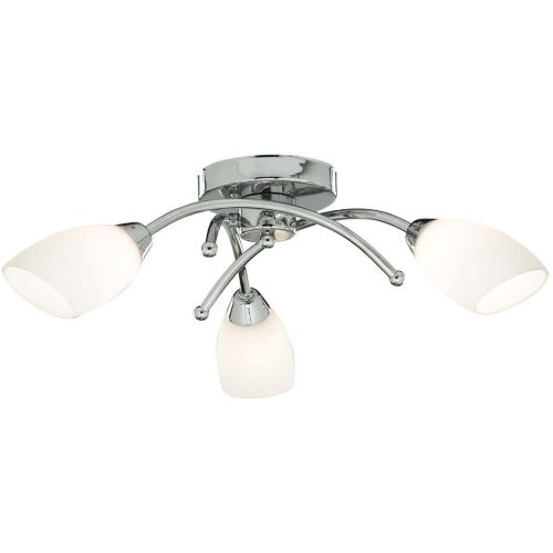 SEARCHLIGHT OPERA 3LT FLUSH CEILING LIGHT -CHROME & OPAL GLASS