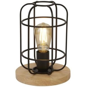 SEARCHLIGHT VISION TABLE LAMP - MATT BLACK METAL & WOOD