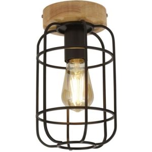 SEARCHLIGHT VISION FLUSH - MATT BLACK METAL & WOOD
