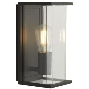 SEARCHLIGHT BAKERLOO OUTDOOR WALL LIGHT - DARK GREY METAL & POLY SHADE