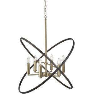 SEARCHLIGHT HOOPLA 6LT CEILING PENDANT - BRONZE METAL