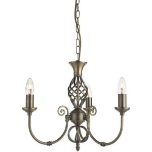 SEARCHLIGHT ZANZIBAR 3LT CEILING PENDANT - ANTIQUE BRASS