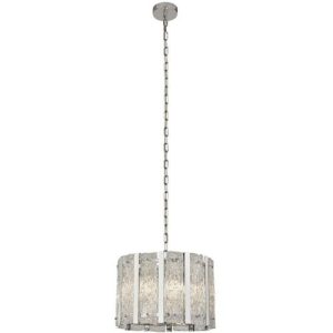 SEARCHLIGHT ALEXANDRA 5LT PENDANT - SATIN SILVER WITH AQUATEX GLASS