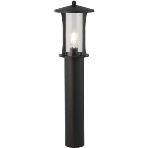 SEARCHLIGHT PAGODA 730MM OUTDOOR POST - BLACK METAL & CLEAR GLASS, IP44