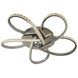 SEARCHLIGHT DAISY 5LT FLUSH CEILING LIGHT - CHROME & CLEAR CRYSTALS