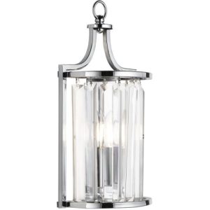 SEARCHLIGHT VICTORIA WALL LIGHT - CHROME & CRYSTAL GLASS