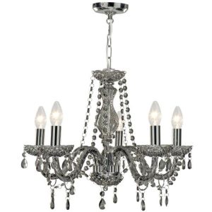 SEARCHLIGHT MARIE THERESE 5LT PENDANT - SMOKED GREY GLASS
