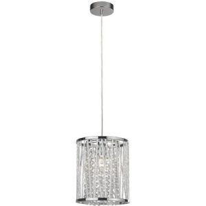 SEARCHLIGHT ELISE CEILING PENDANT - CHROME & CLEAR CRYSTAL