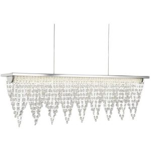 SEARCHLIGHT DRAPE LED CEILING BAR PENDANT - CHROME & CRYSTAL WATERFALL