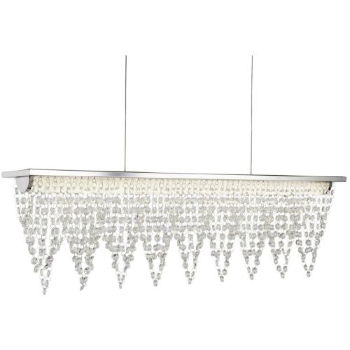 SEARCHLIGHT DRAPE LED CEILING BAR PENDANT - CHROME & CRYSTAL WATERFALL