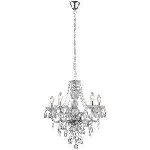 SEARCHLIGHT MARIE THERESE 5LT CEILING PENDANT - CLEAR GLASS & ACRYLIC