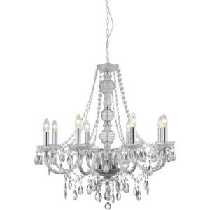 SEARCHLIGHT MARIE THERESE 8LT CEILING PENDANT - CLEAR GLASS & ACRYLIC