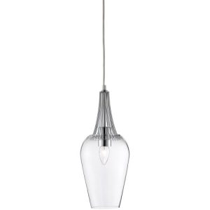 SEARCHLIGHT WHISK CEILING PENDANT - CHROME & CLEAR GLASS