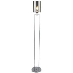 SEARCHLIGHT CATALINA FLOOR LAMP - CHROME & SMOKED GLASS SHADES