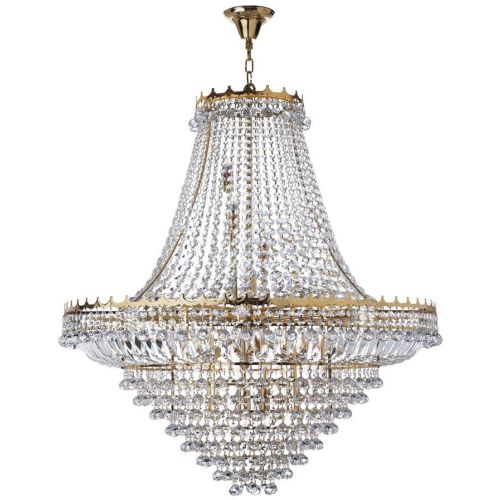 SEARCHLIGHT VERSAILLES 19LT CHANDELIER - GOLD FRAME & CRYSTAL