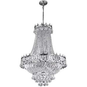 SEARCHLIGHT VERSAILLES 9LT CHANDELIER - CHROME FRAME & CRYSTAL
