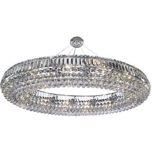 SEARCHLIGHT VESUVIUS 24LT PENDANT - CHROME, CLEAR COFFIN AND BALL DROPS